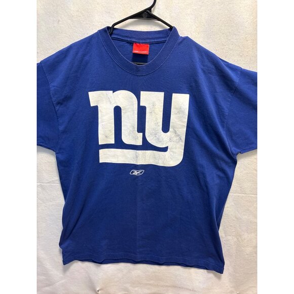Reebok New York Giants Blue Graphic Tee pit to pit  23.5 - Picture 2 of 9